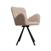 Pachet 3+1 Scaun de dining rotativ, taupe, din material textil si cadru metalic Papilio